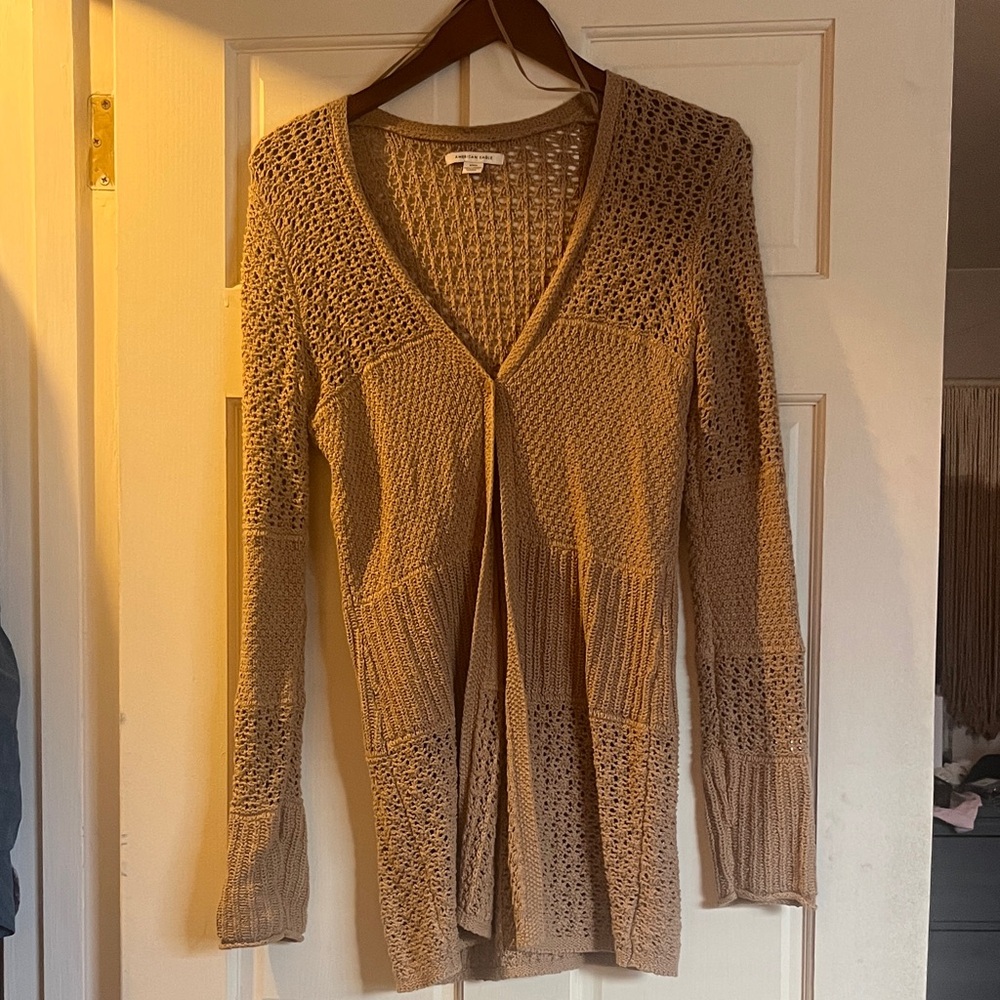 American Eagle Outfitters Tan Knit Cardigan